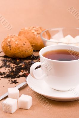 tea, mozzarella and bread