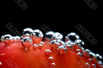 plum in water macro