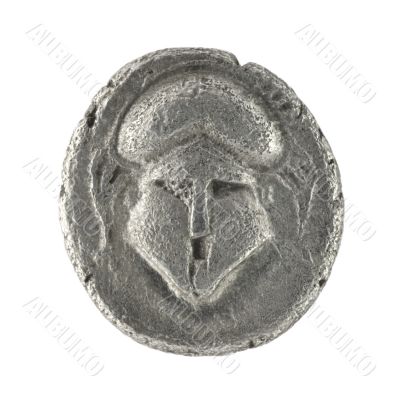 Crested Helmet on Ancient Greek Diobol 350 BC