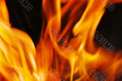 Burning fire close-up, may be used as background