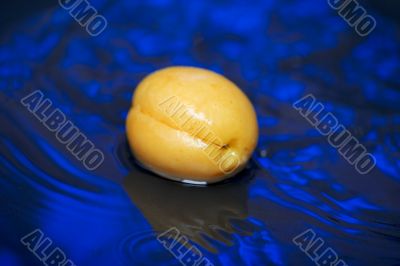 apricot in the water closeup