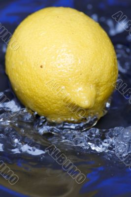 Lemon in the water macro
