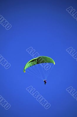 Paragliding and nice blue sky