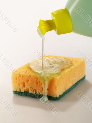 cleaning sponge and fluid