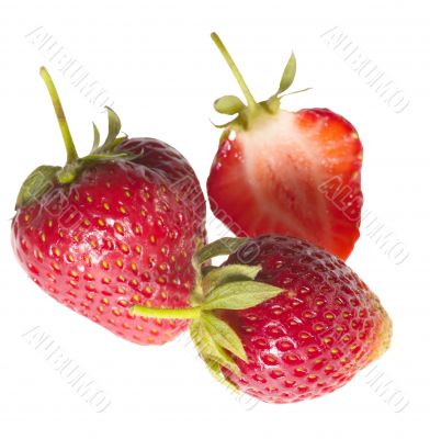 fresh tasty strawberry on white background