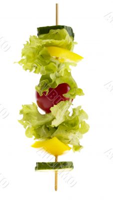 vegetarian kebab. fresh tasty vegetables with clipping path