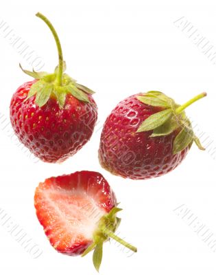 fresh tasty strawberry on white background