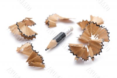 pencil and shavings macro