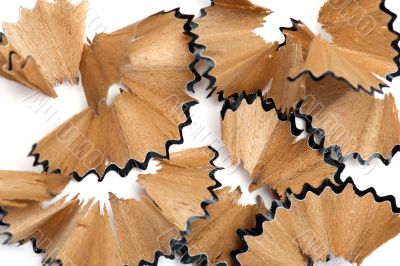 Shavings from pencils macro
