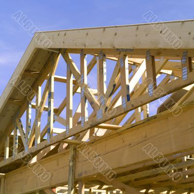 House Frame. Wood. Blue sky