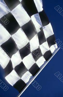 Checkered Flag on blue