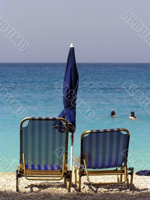 Sunbeds at Seashore