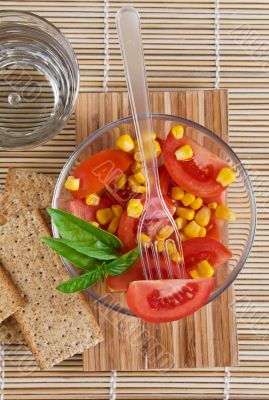 Tomato salad and basil