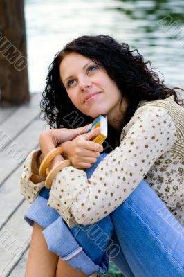 beautiful woman with a book