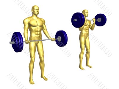 Athletic man lifting weights