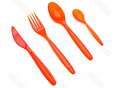 plastic fork knife and spoons