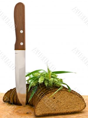 bread grain and knife
