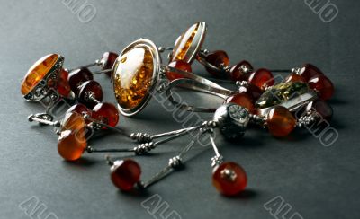 An amber adornment