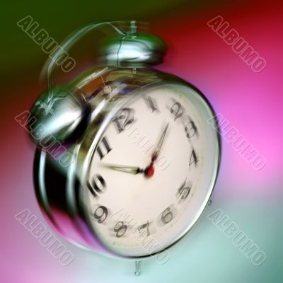 Alarm Clock on red background