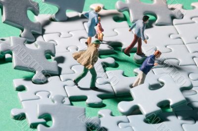 Stormy puzzle with persons