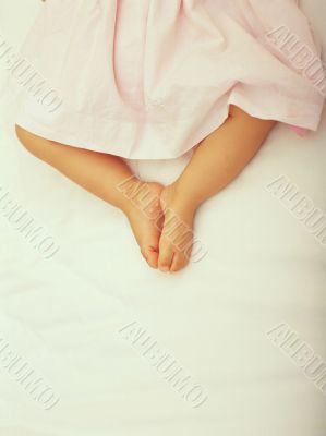 sleeping baby`s feet