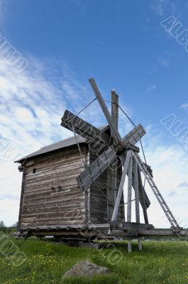 Old wooden windmill