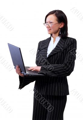 The woman with laptop