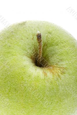 Apple in water closeup
