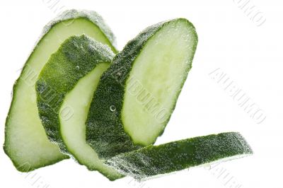 Cut cucumber in water