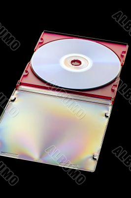 dvd disc on black