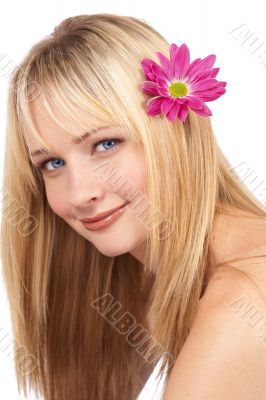 Portrait of beautiful blonde woman
