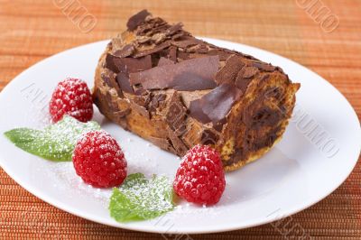Miniature chocolate swiss roll