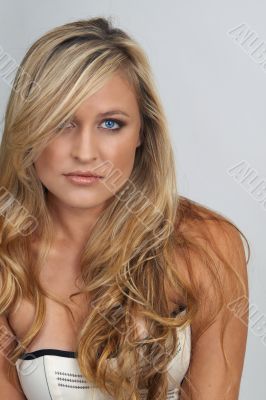 Portrait of beautiful blonde woman