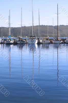 Row of yachts at the harbor