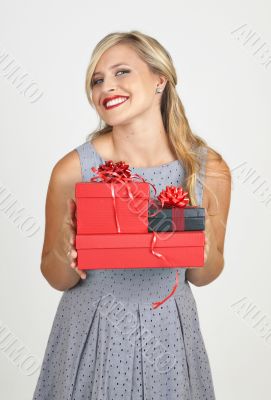 Portrait of beautiful blonde woman