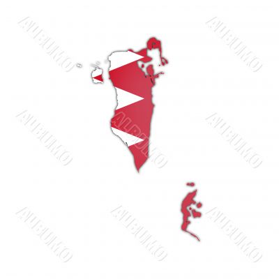 map and flag of bahrain