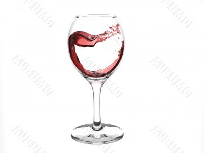 A glass with splash of red wine