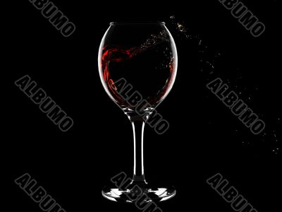 Red wine in glass