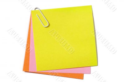 Colored notes with paper clip
