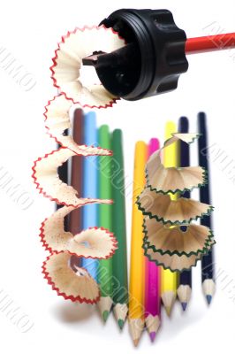pencil and shavings closeup