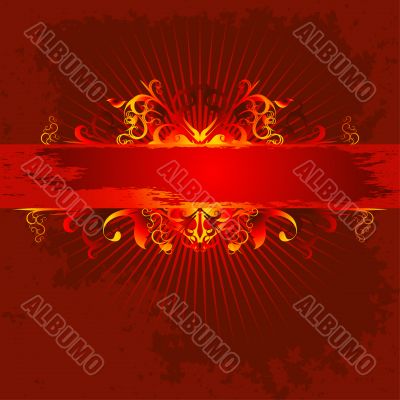 grunge ornamental red