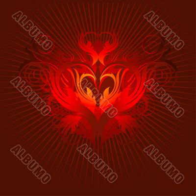 heart red black