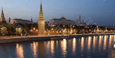 Panorama Moscow Kremlin the night