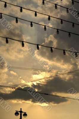 sunset in the city