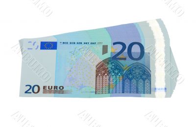 20 Euro banknotes, isolated