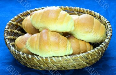  fresh baked rolls in a basket
