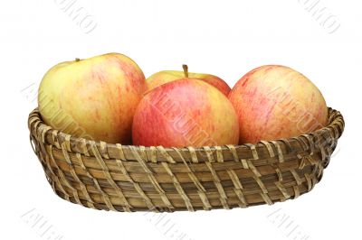 apples in a wicker plate
