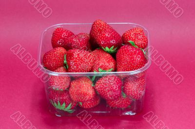 strawberry in plastic packaging