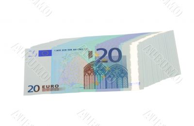 20 Euro banknotes, isolated