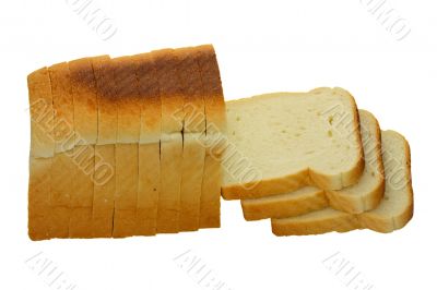 loaves of bread isolated over white background.